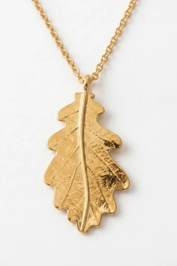 КУЛОН ОСЕННИЙ ЛИСТ ЗОЛОТИСТЫЙ 1