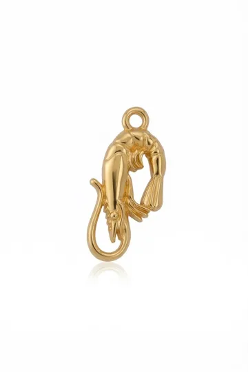 КУЛОН КРЕВЕТКА ЗОЛОТОЙ 1