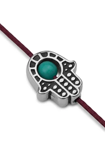 БУСИНА ХАМСА СЕРЕБРИСТАЯ 2